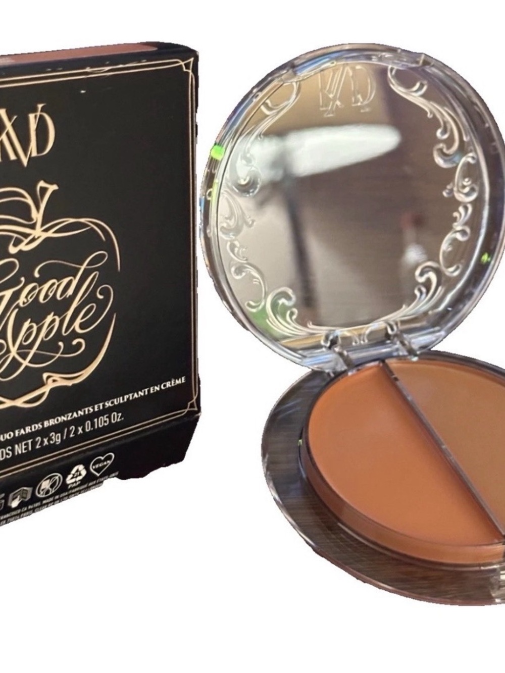 KVD Beauty Good Apple Bronzer Bronze Sculpt Balm Duo - Light 200 VEGAN NIB